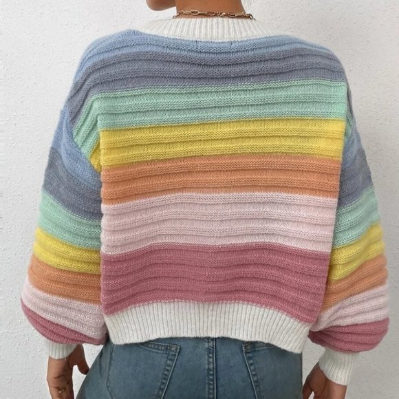 Colorblock Button down Cardigan - Picture 4 of 9